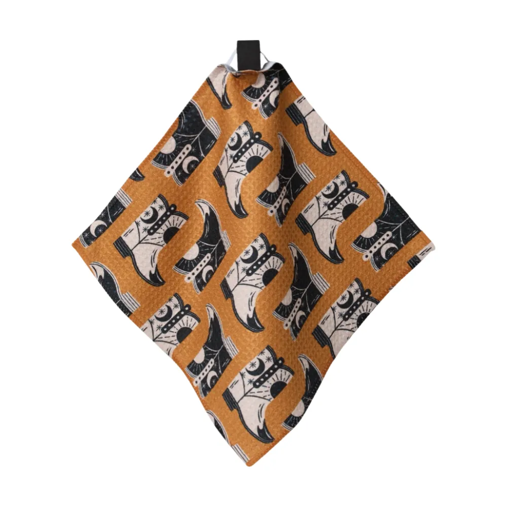Geometry Cowboy Boots Dishcloth Set