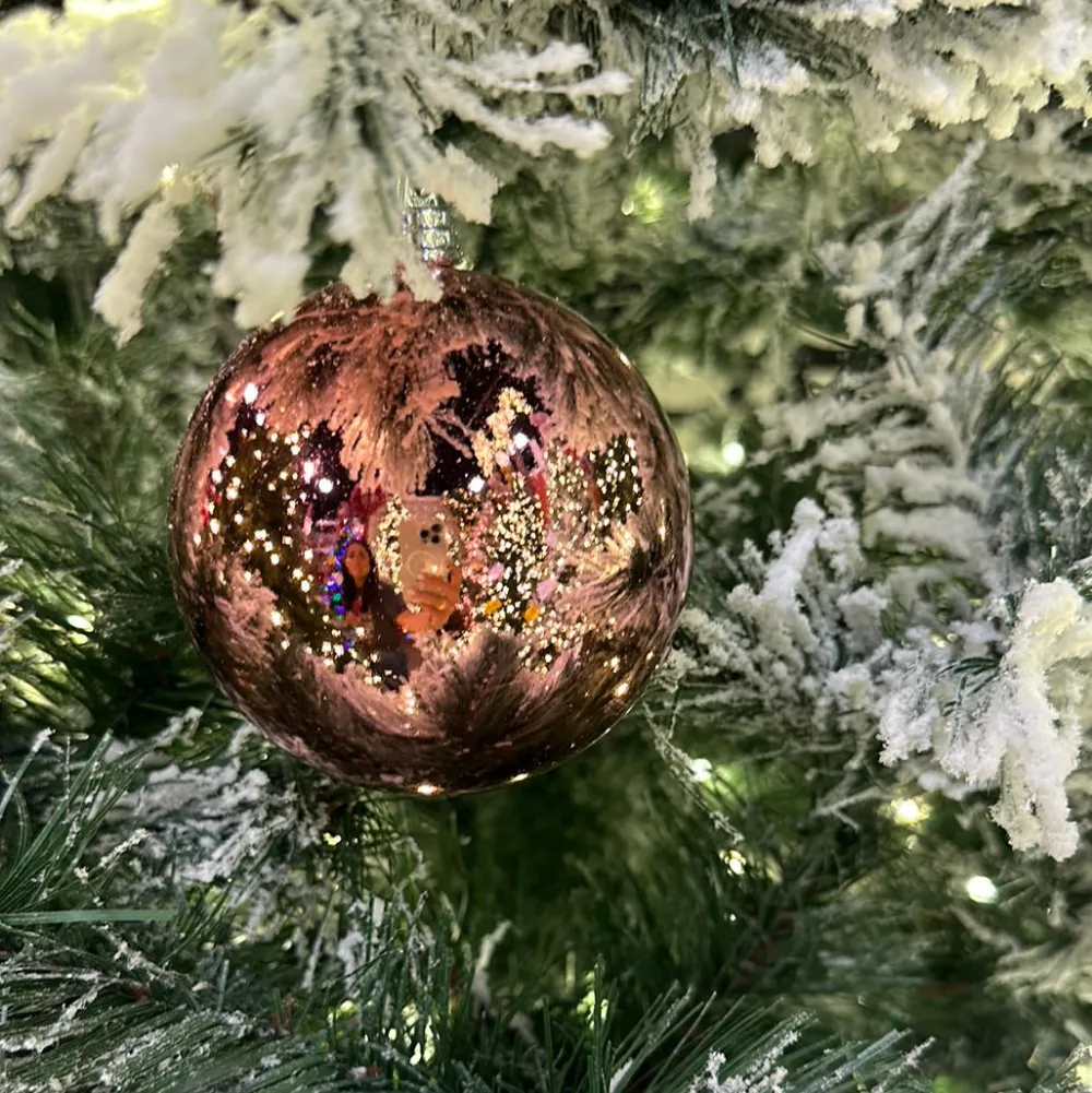 Farrisilk Dusty Rose Shiny Ball Ornament, 4"