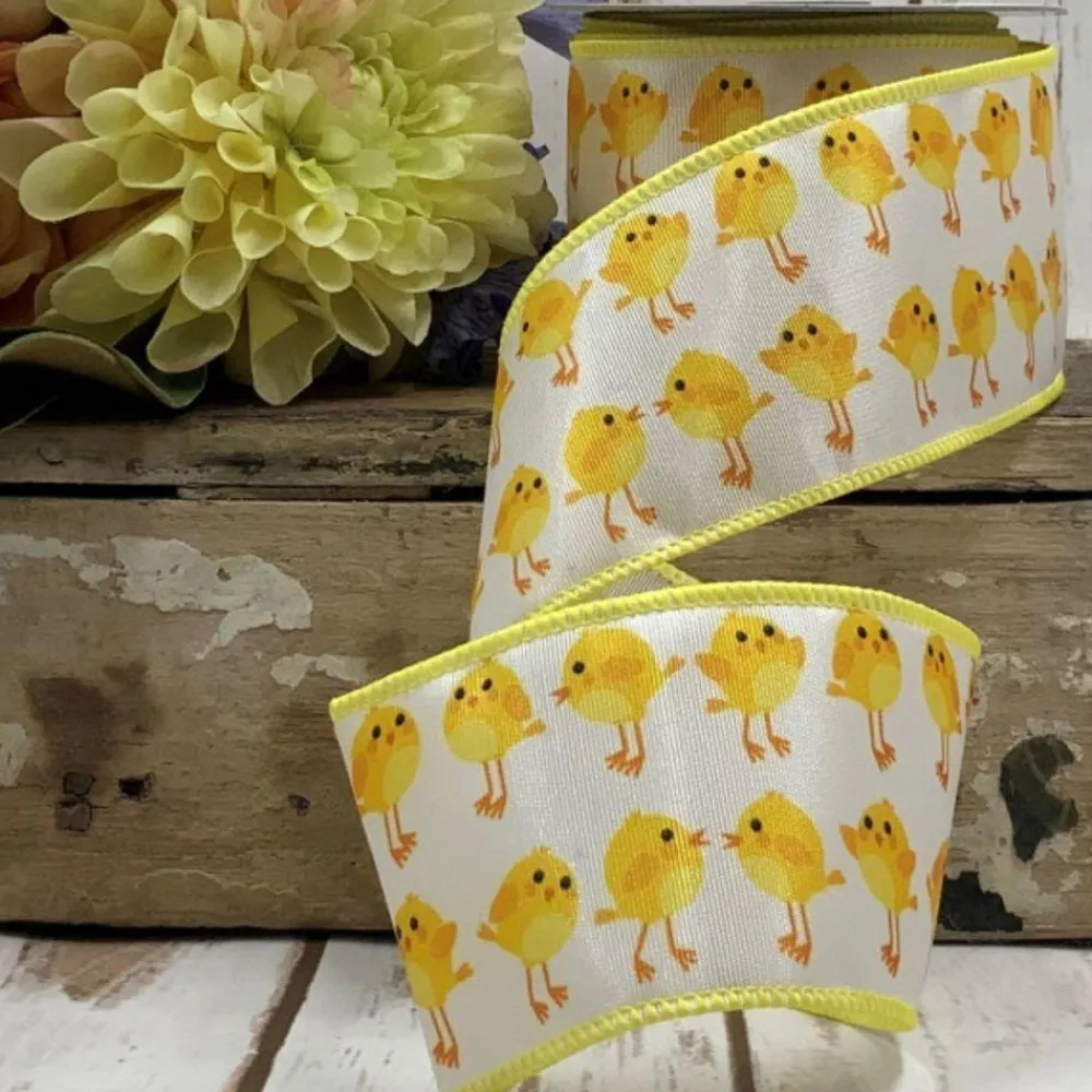 D. Stevens Easter Chicks Ribbon, 2.5" X 10YD