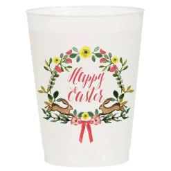 Sip Hip Hooray Easter Floral Wreath Frosted Cups