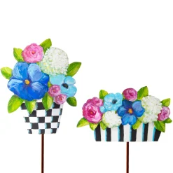 The Round Top Collection Elegant Pots of Mixed Flowers