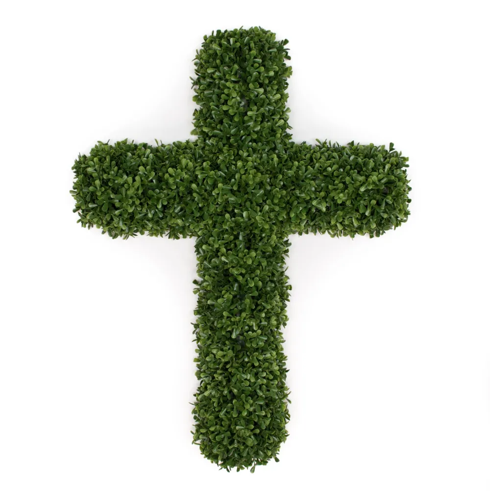 Mills Floral Company Faux Boxwood Cross