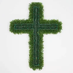 Mills Floral Company Faux Boxwood Cross