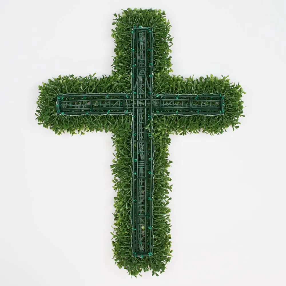 Mills Floral Company Faux Boxwood Cross
