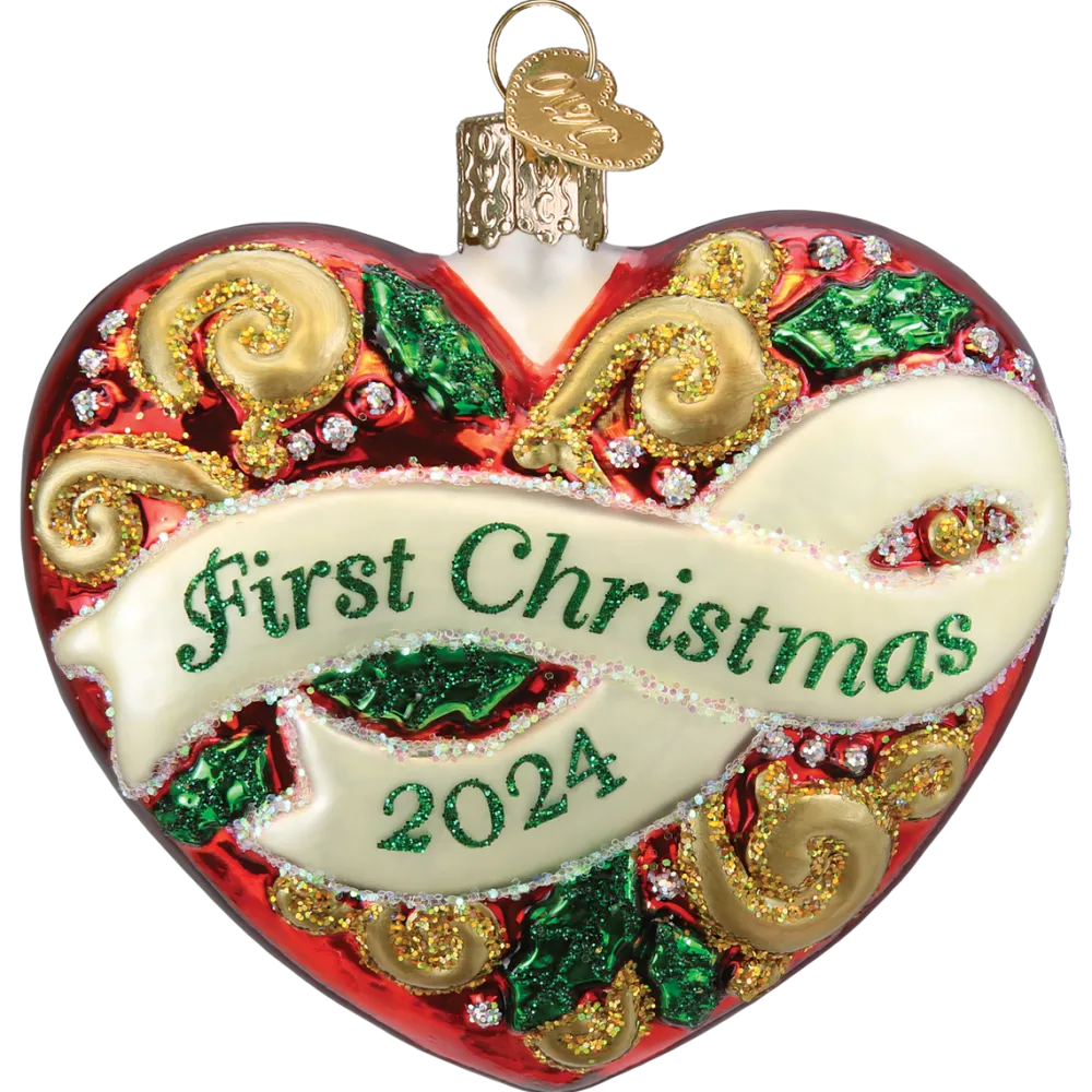 Old World Christmas First Christmas Heart Ornament