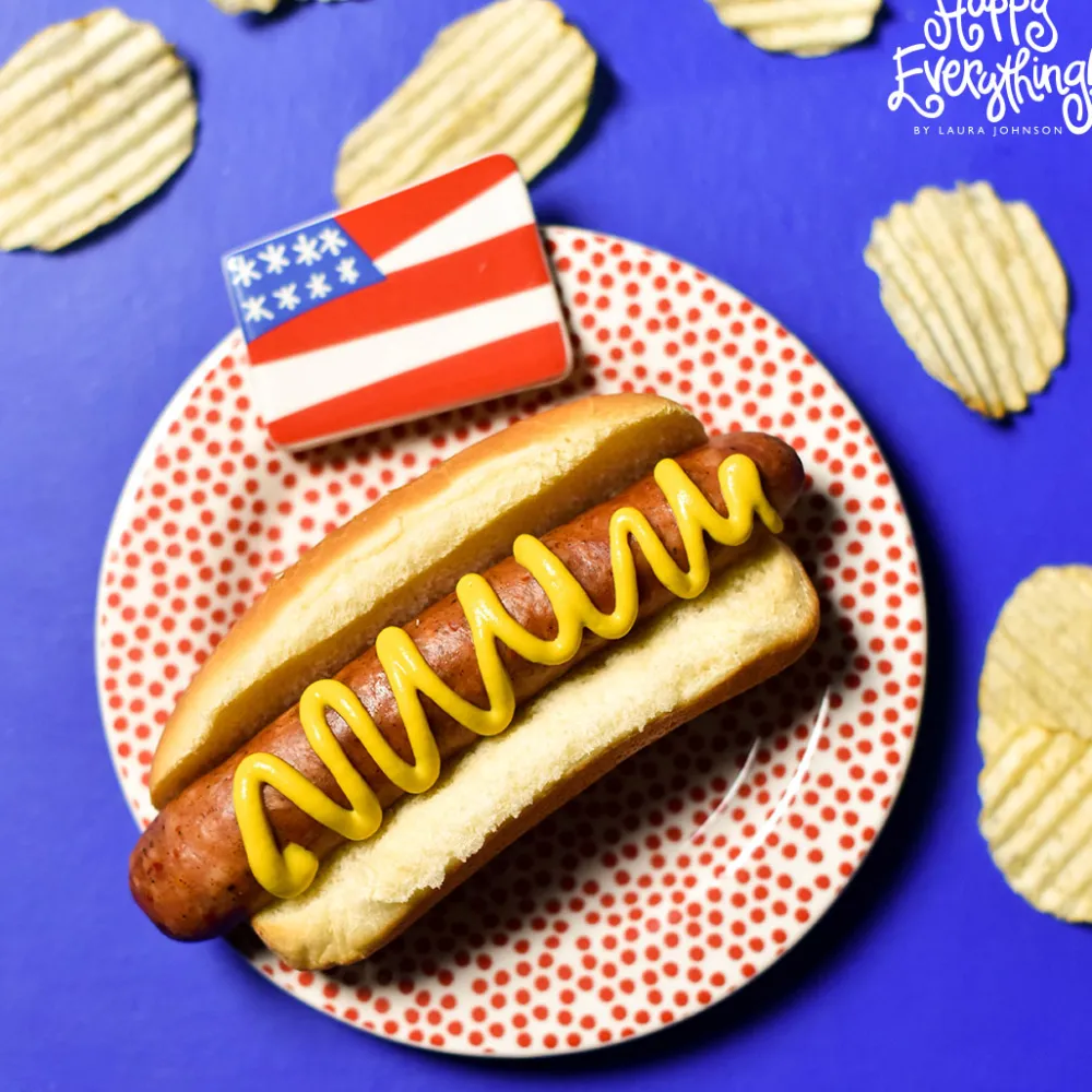 Happy Everything Flag Embellishment Plate by !