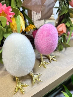 180 Degrees Flocked Egg with Feet