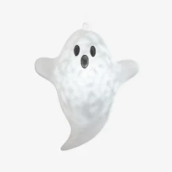 180 Degrees Flocked Ghost with Revolving Lights, 14"