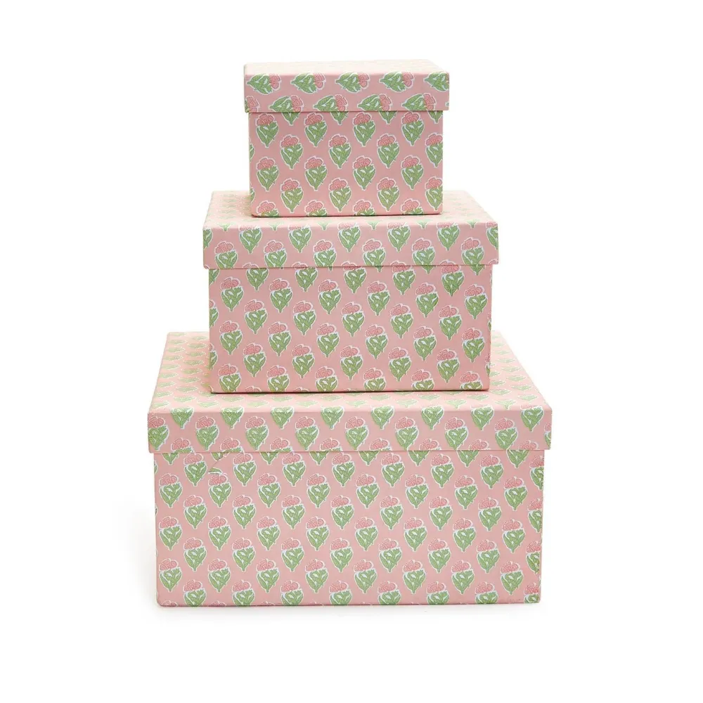 Two's Company Floral Block Print Nesting Boxes