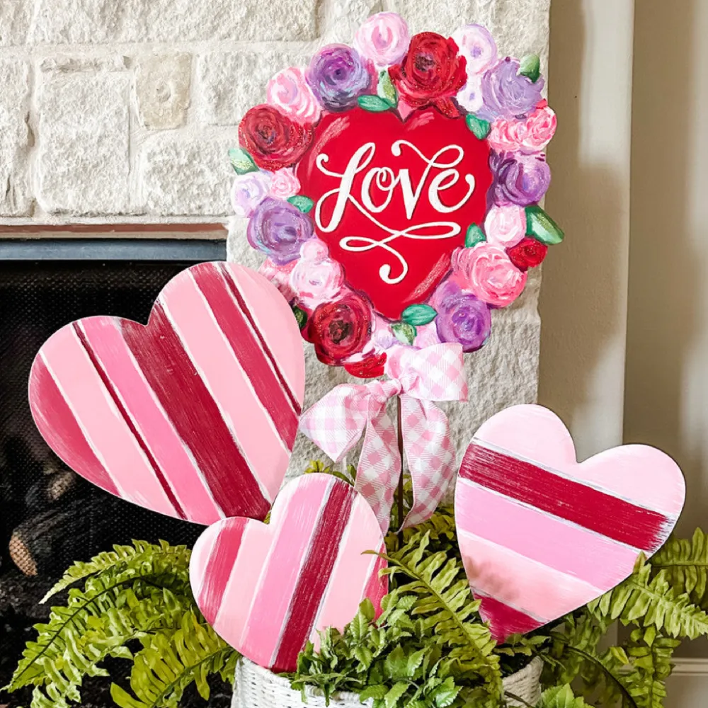 The Round Top Collection Floral “Love” Heart