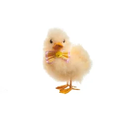 RAZ Fluffy Yellow Duck with Bow