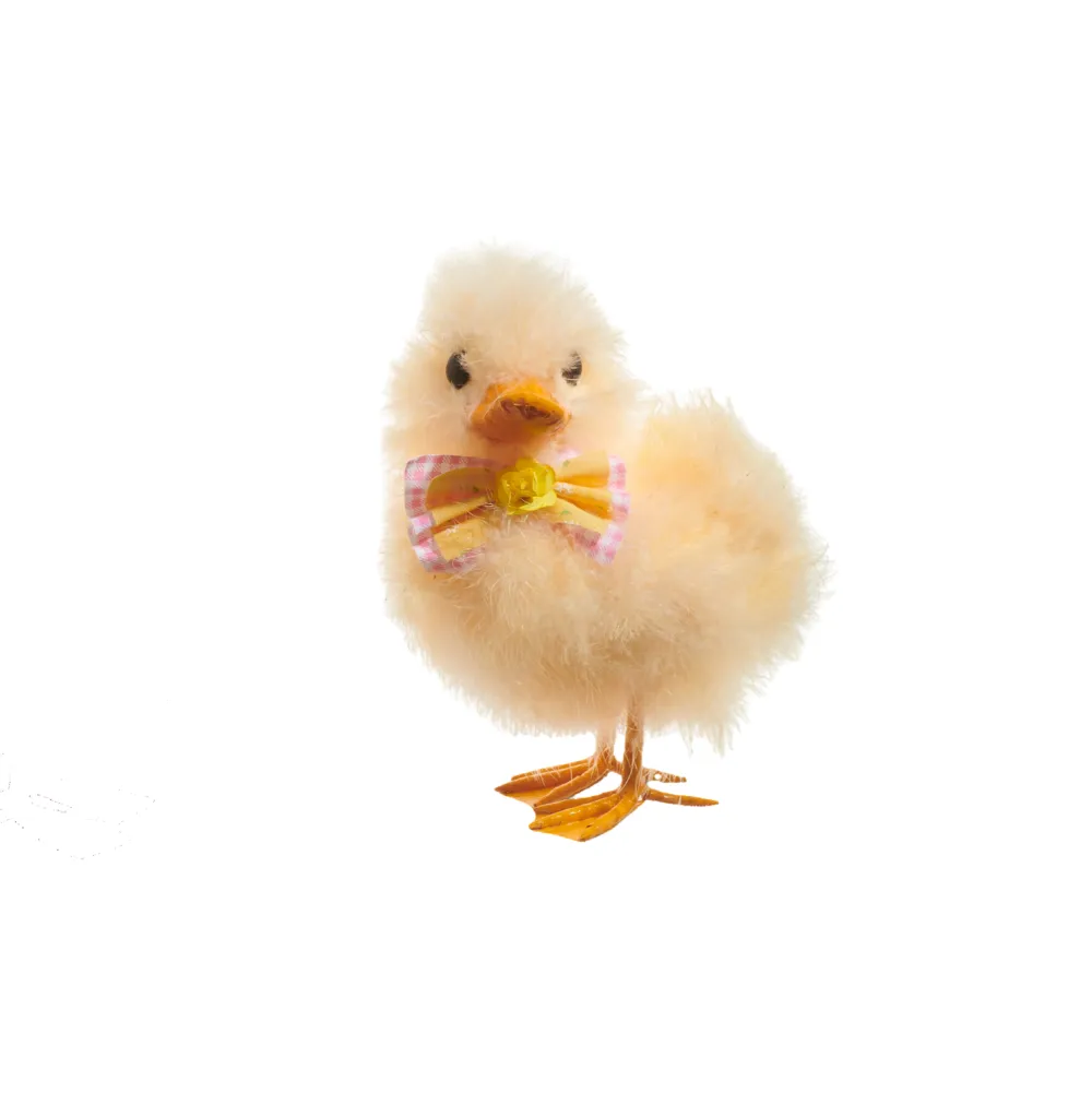 RAZ Fluffy Yellow Duck with Bow