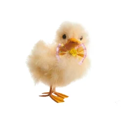RAZ Fluffy Yellow Duck with Bow