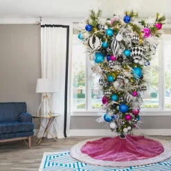 Farrisilk Fuchsia Glitter Ball Ornament, 6
