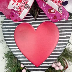 Reliant Ribbon Fuchsia Glitter Heart Ribbon, 2.5"X10YD