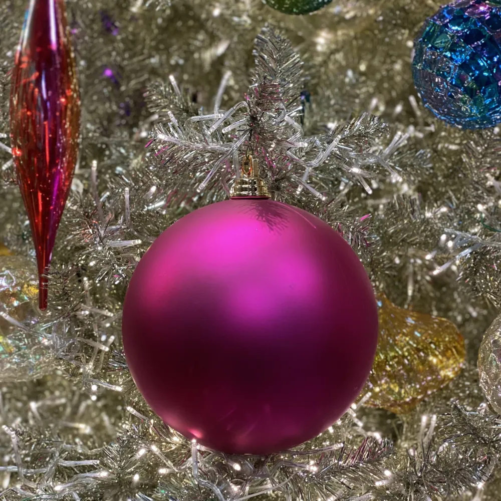 Farrisilk Fuchsia Matte Ball Ornament, 8"