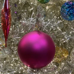 Farrisilk Fuchsia Matte Ball Ornament, 6"
