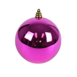Farrisilk Fuchsia Shiny Ball Ornament, 6"