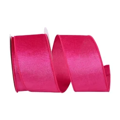 Reliant Ribbon Fuchsia Velvet Plush Ribbon, 2.5" X 10YD