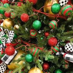 Craig Bachman Glitter Ball Garland in Red and Emerald, 5'