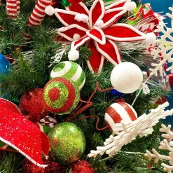 Craig Bachman Glitter Ball Garland Red, Lime, and White, 5'