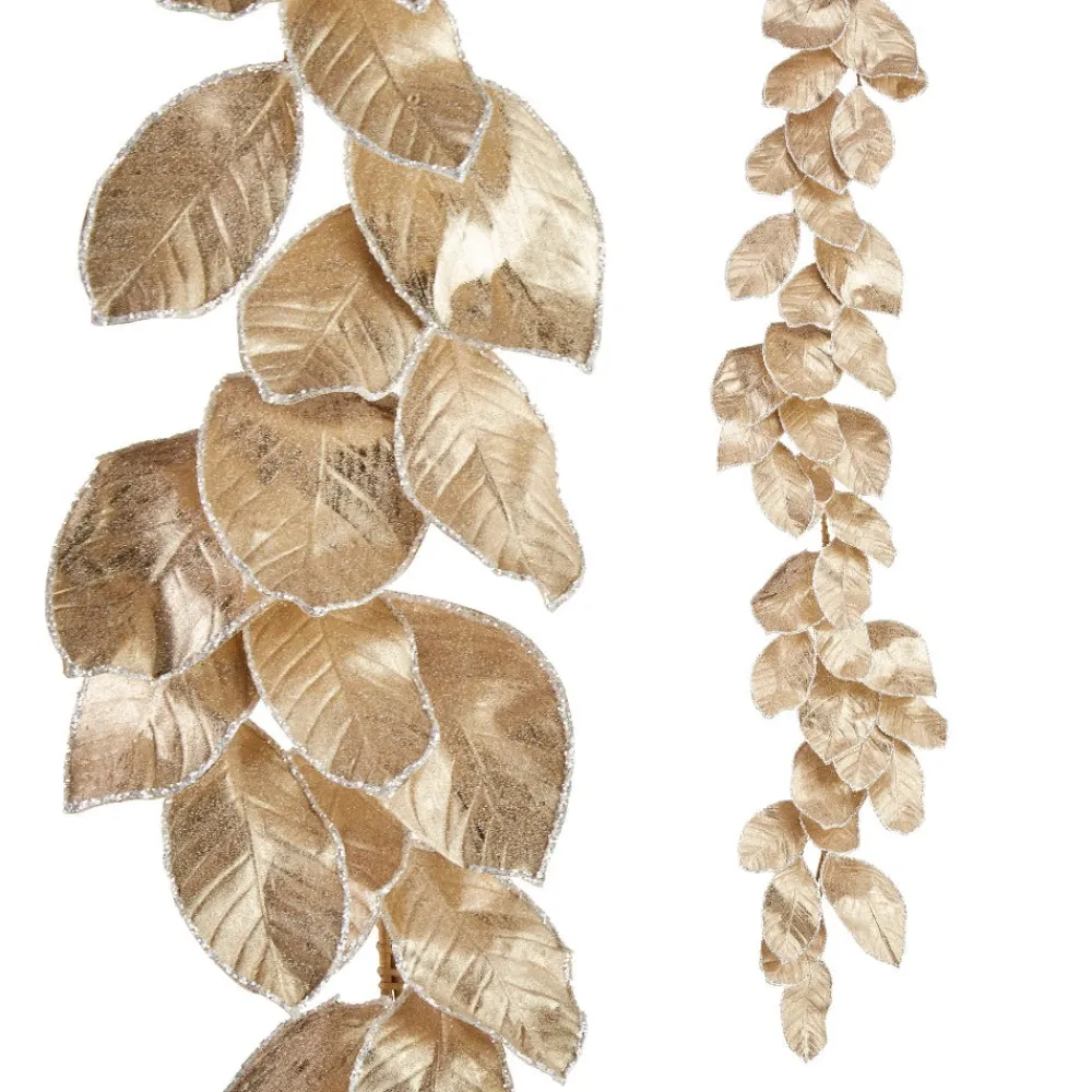 RAZ Glittered Magnolia Leaf Garland