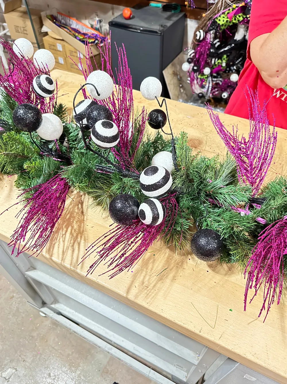 A&B Floral 5' Glittered Pine Garland in Assorted Colors