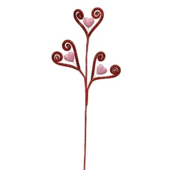 Craig Bachman Glittered Swirl Tube Heart Spray, 23"