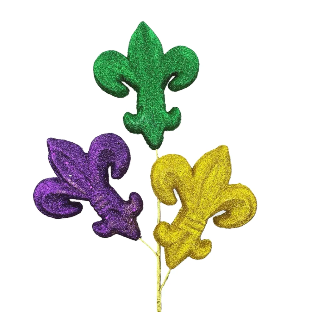 Liberty Floral Glitter Fleur de Lis Spray