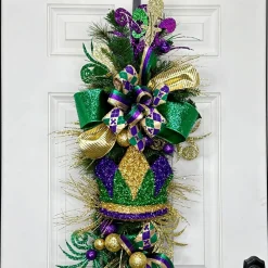 Regency Glitter Fleur De Lis Spray