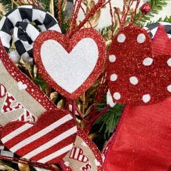 Craig Bachman Glitter Heart Twig Spray
