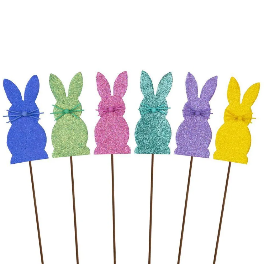 The Round Top Collection Glitter Mini Bunny Stake Set