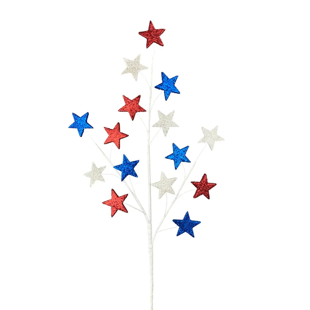 Liberty Floral Glitter Star Patriotic Spray