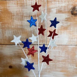 Liberty Floral Glitter Star Patriotic Spray