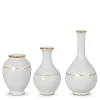 RAZ Gold Accent White Vase