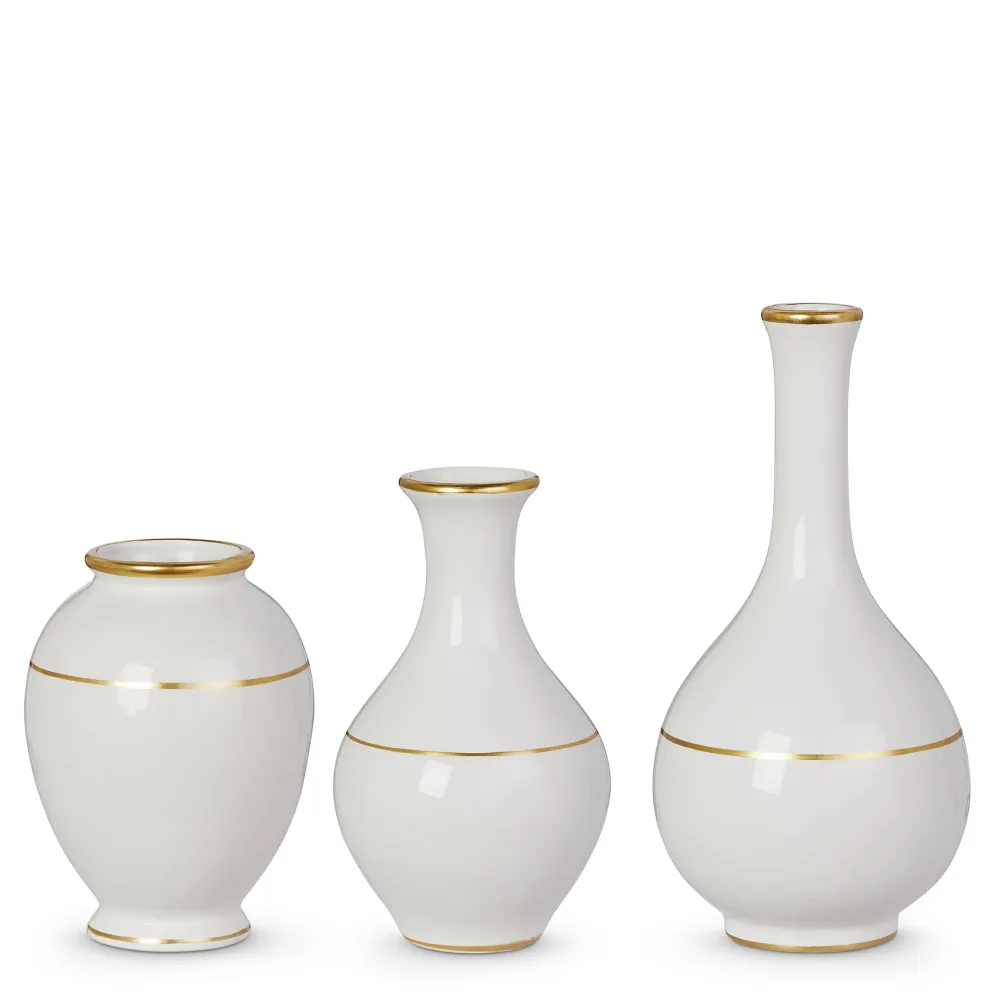 RAZ Gold Accent White Vase
