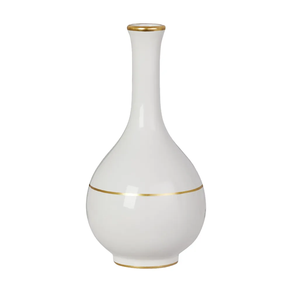 RAZ Gold Accent White Vase