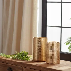 Melrose Gold Filigree Candle Holder, Gold