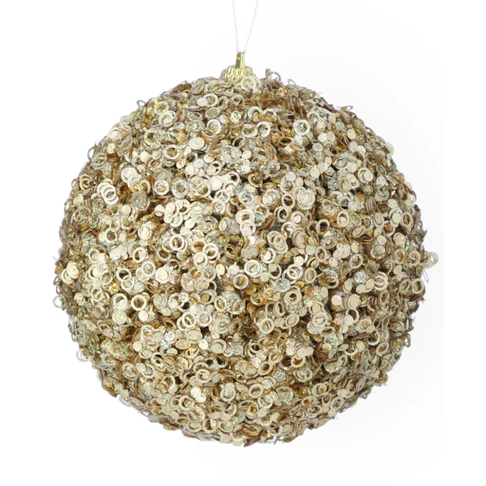 Regency Gold Glamour Sequin Ball Ornament