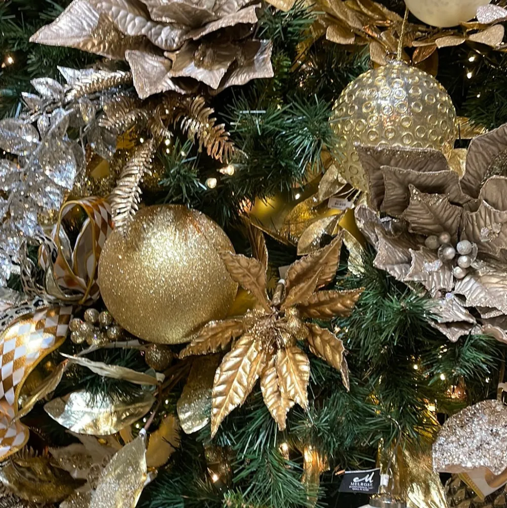 Farrisilk Gold Glitter Ball Ornament, 6"