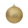 Farrisilk Gold Glitter Ball Ornament, 4"