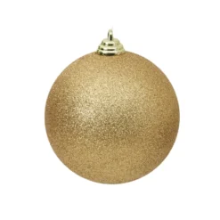 Farrisilk Gold Glitter Ball Ornament, 4"