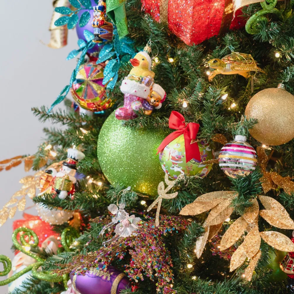 Farrisilk Gold Glitter Ball Ornament, 4"