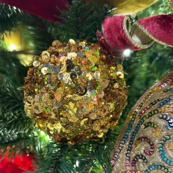 Craig Bachman Gold Sequin Glitter Ornament