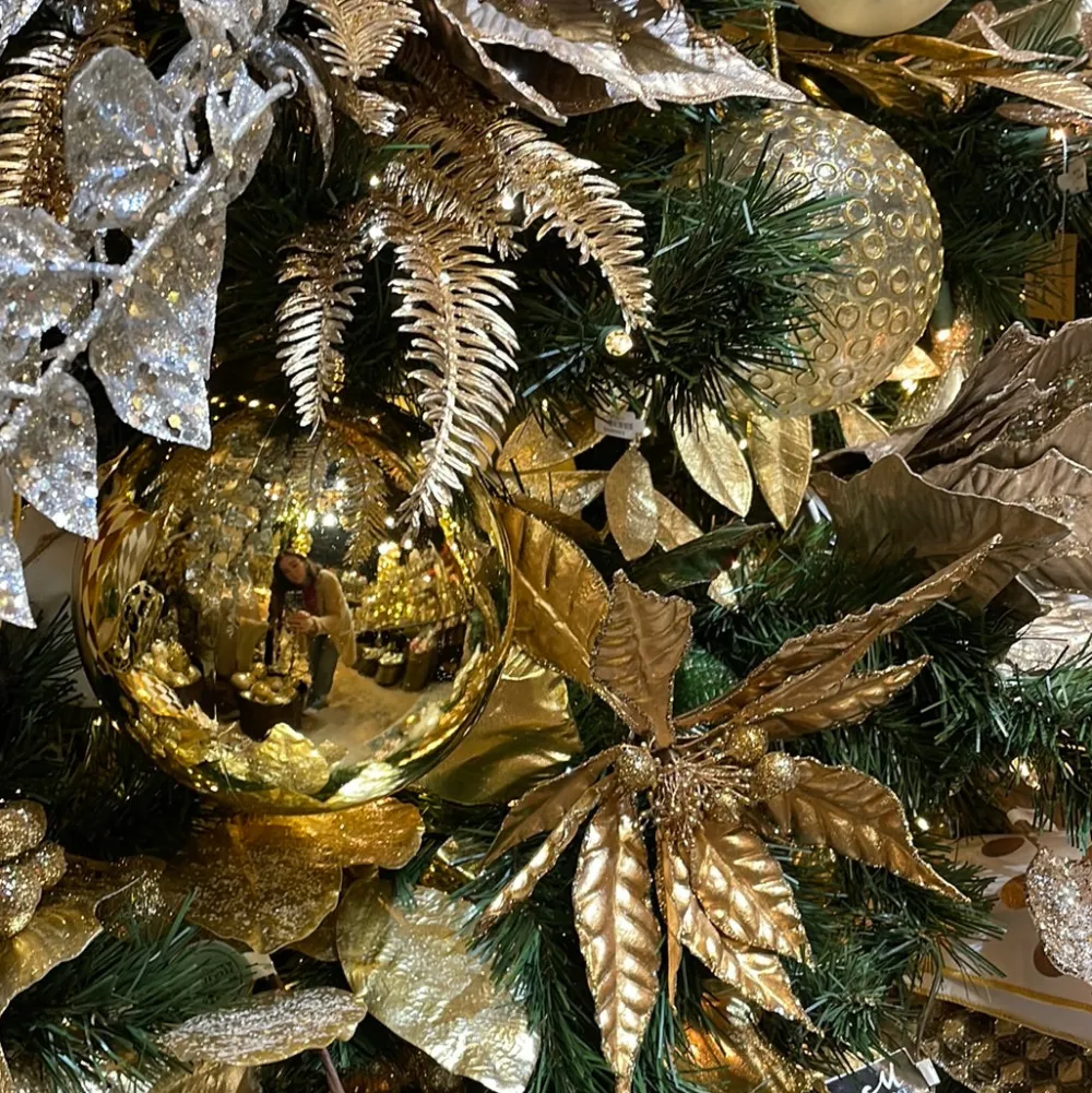 Farrisilk Gold Shiny Ball Ornament, 6"