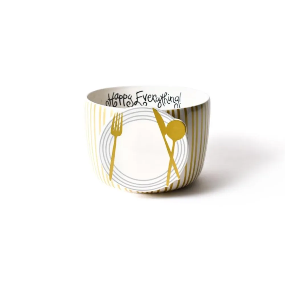Happy Everything Gold Stripe Big Bowl by !