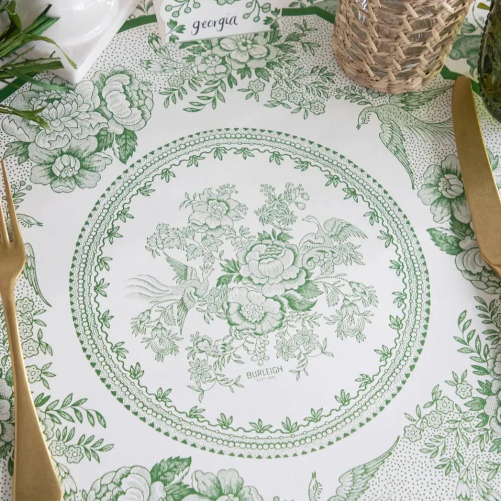 Hester & Cook Green Asiatic Pheasants Placemat Set