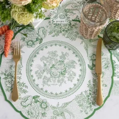 Hester & Cook Green Asiatic Pheasants Placemat Set