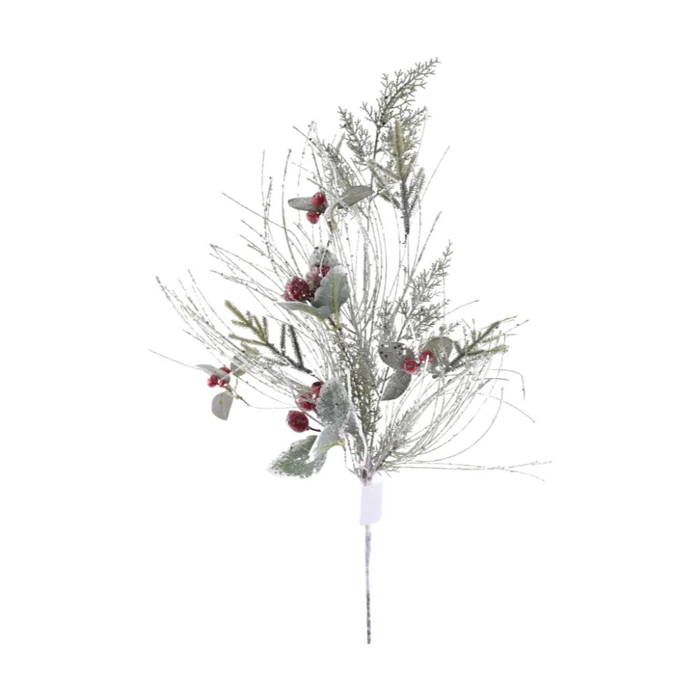 Direct Export Co. Green Natural Frosted Pine Berry Spray