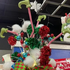 RAZ Green Tinsel Ball Spray